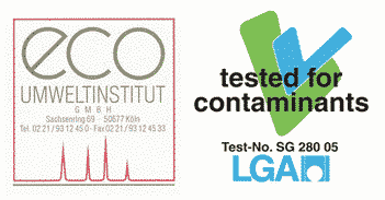 Latex certification from the Eco Umweltinstitut, located in Germany