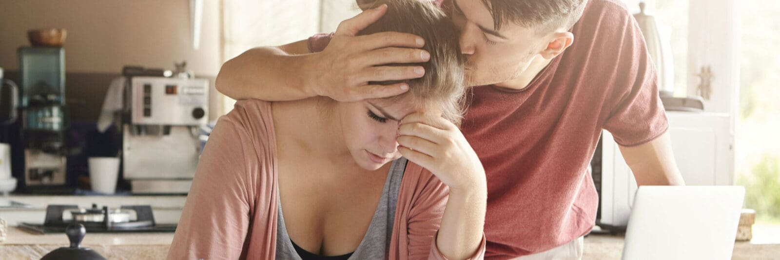 banner mental health worried woman and man